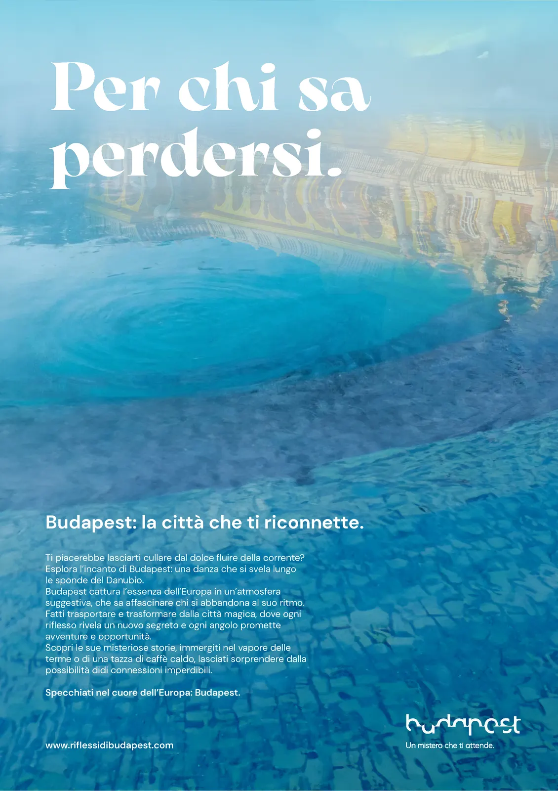 Budapest, città dei riflessi poster A4 blu