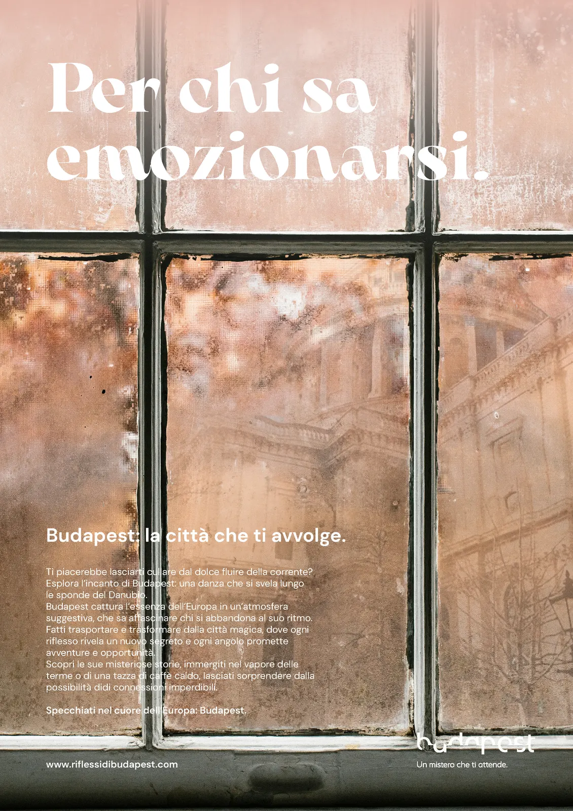 Budapest, città dei riflessi poster A4 rosa