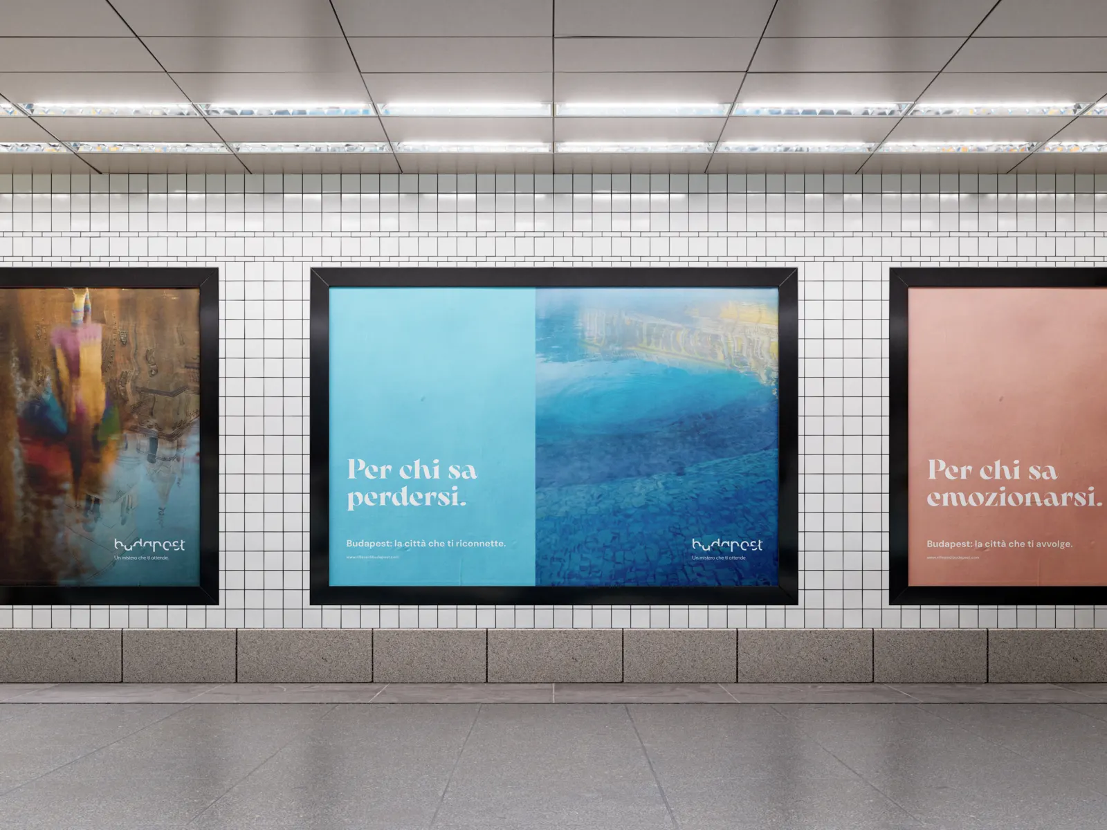 Budapest, città dei riflessi mockup manifesto