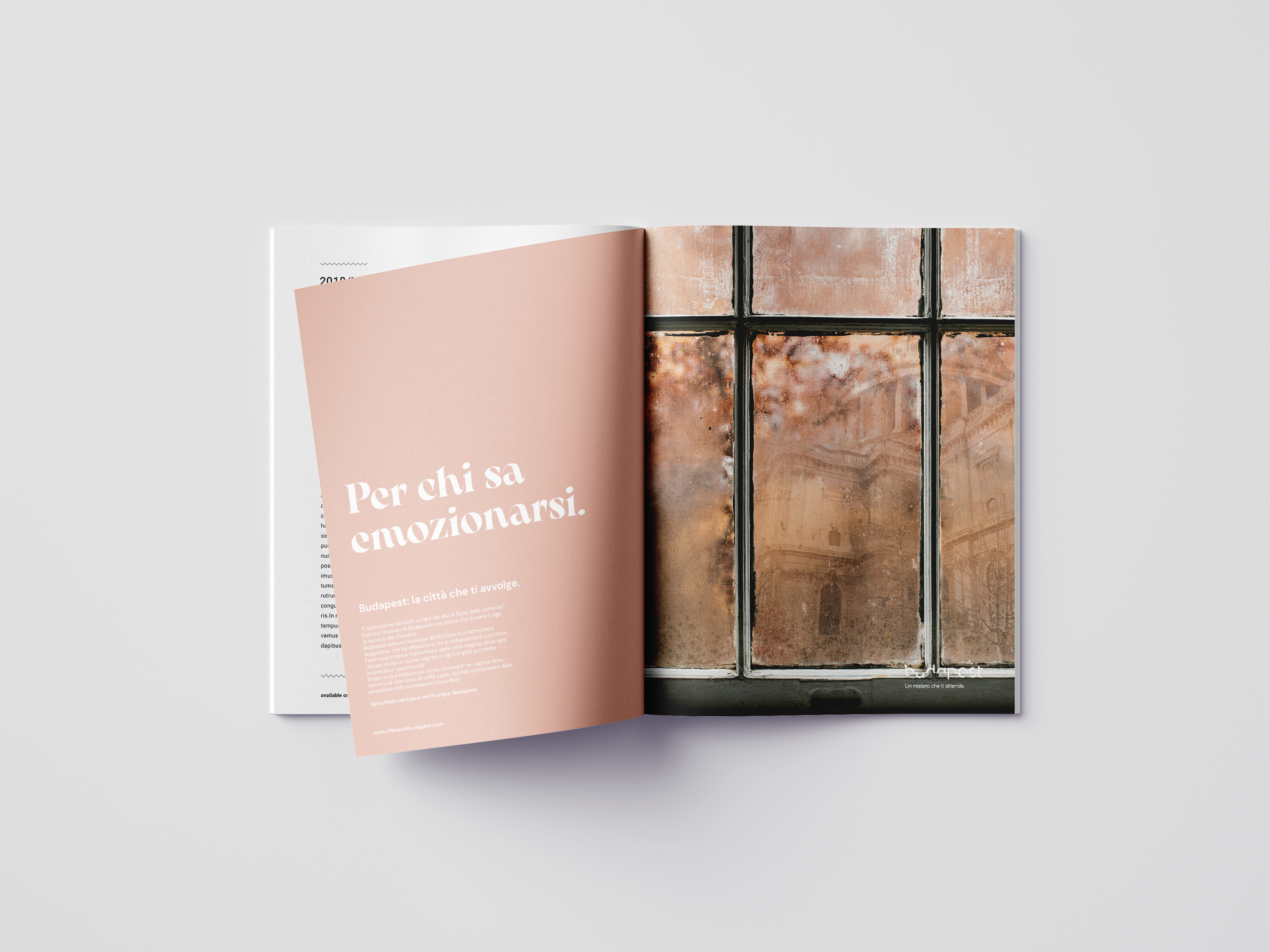 Budapest, città dei riflessi mockup rivista rosa