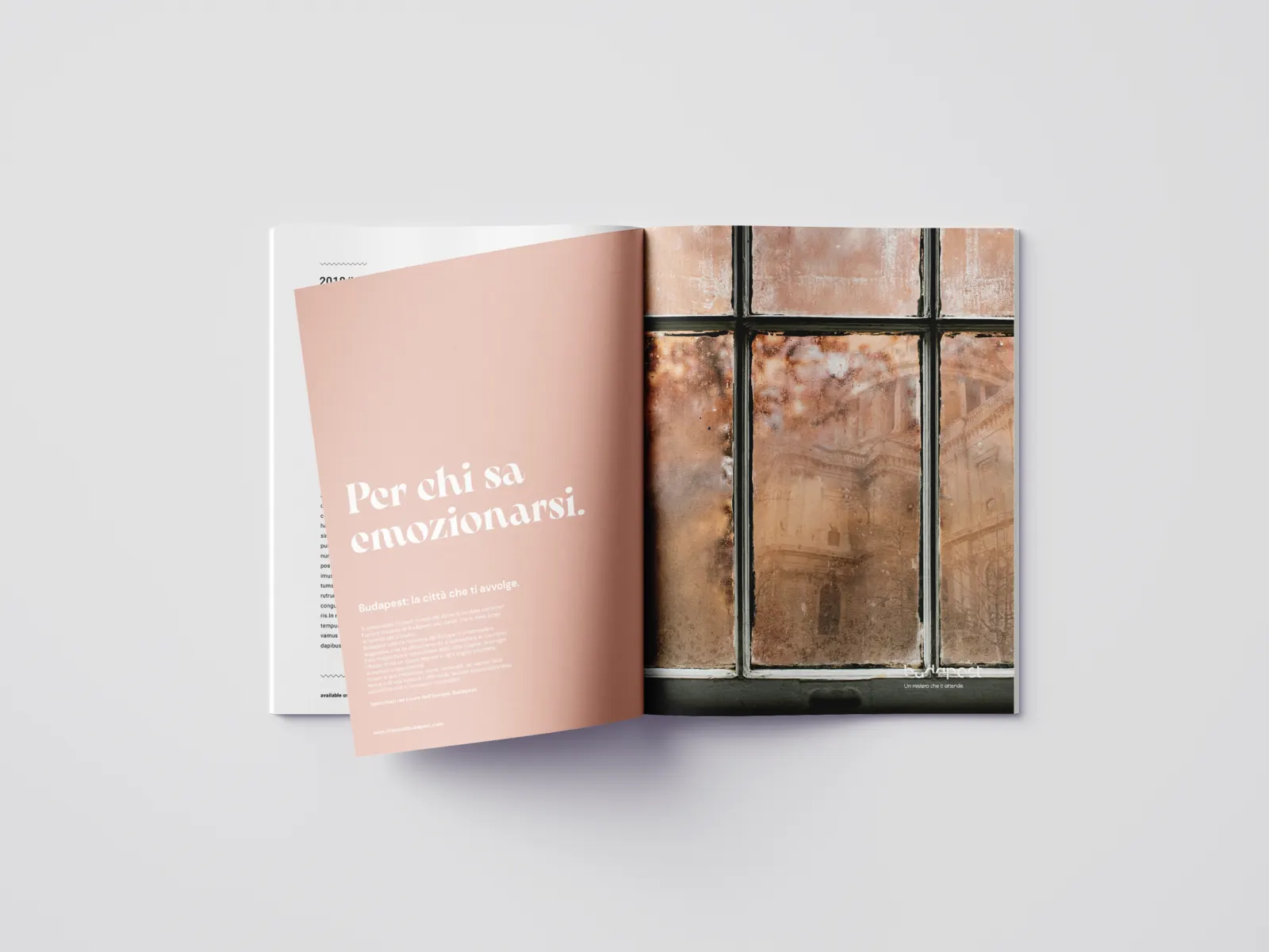 Budapest, città dei riflessi mockup rivista rosa